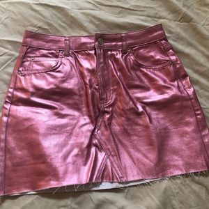 Pink Moto Skirt Topshop Brand